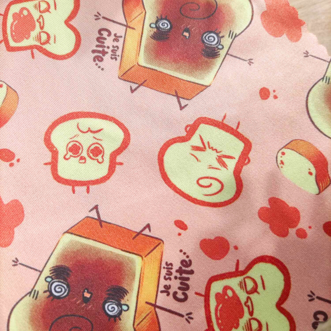 Adorable Chiffon Microfibre Pour Lunettes " Tartine en burn out" kawaii