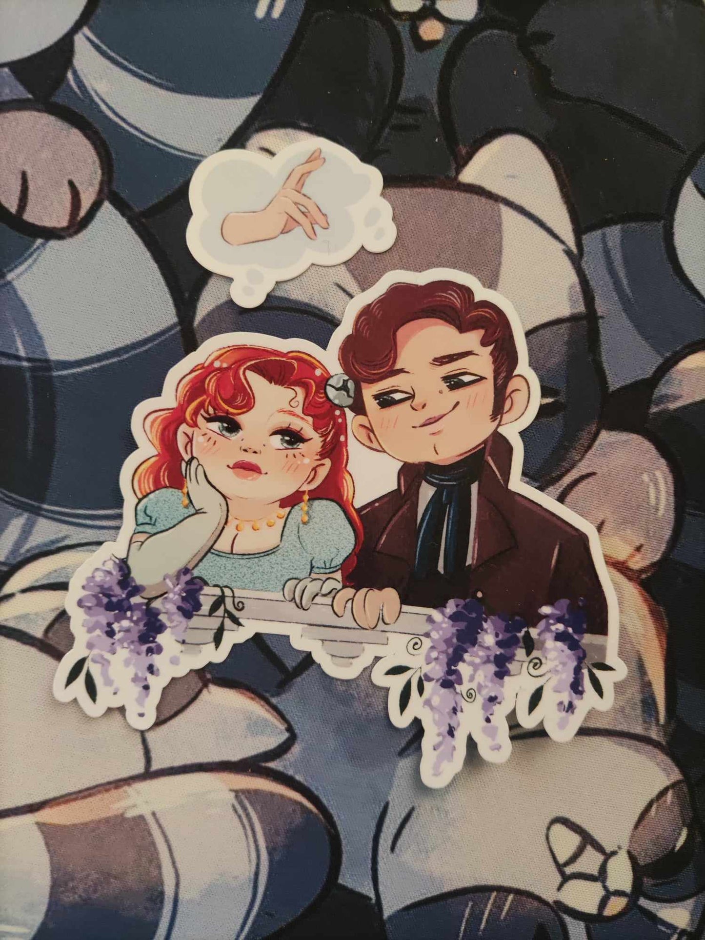 Autocollant " Stylo et Soisson pané font un tour en caleche "