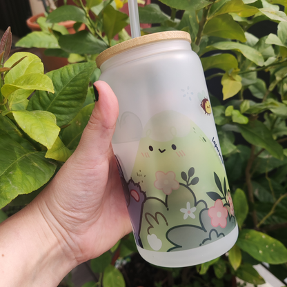 Tumbler/ Tasse en verre mignonne Nugget  le raton laveur