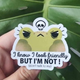 Sticker Grenouille "I look friendly" / humour