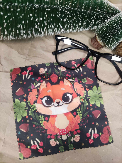 Adorable Chiffon Microfibre Pour Lunettes " Renard Kawaii"