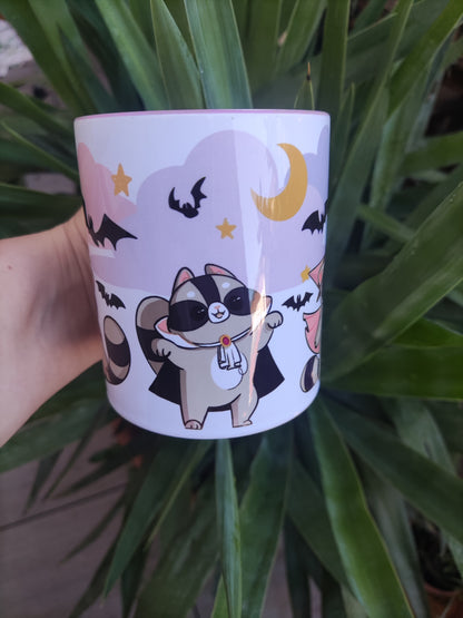 Mug mignon d'halloween "Nugget se déguise" bicolore