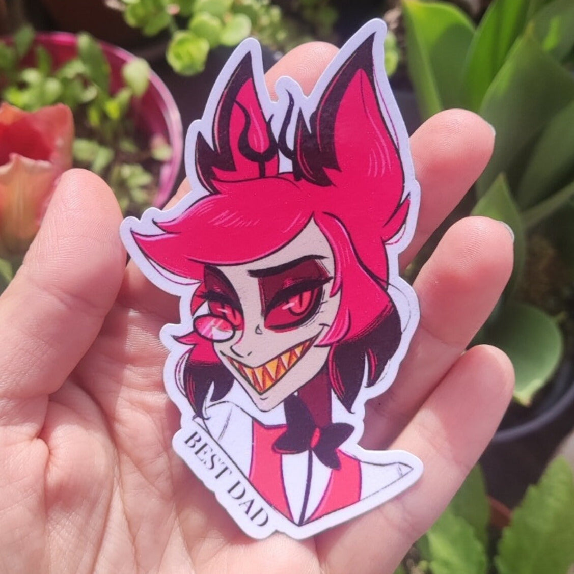 Sticker Hazbin hôtel " Best Dad " Alastor