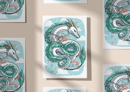 Print Haku de la rivière kawaii