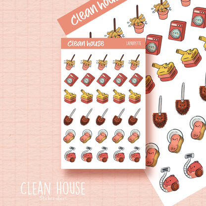 Planche de stickers pour BuJo/ planner ou decoration / autocollants mignons organisation / ménage kawaii