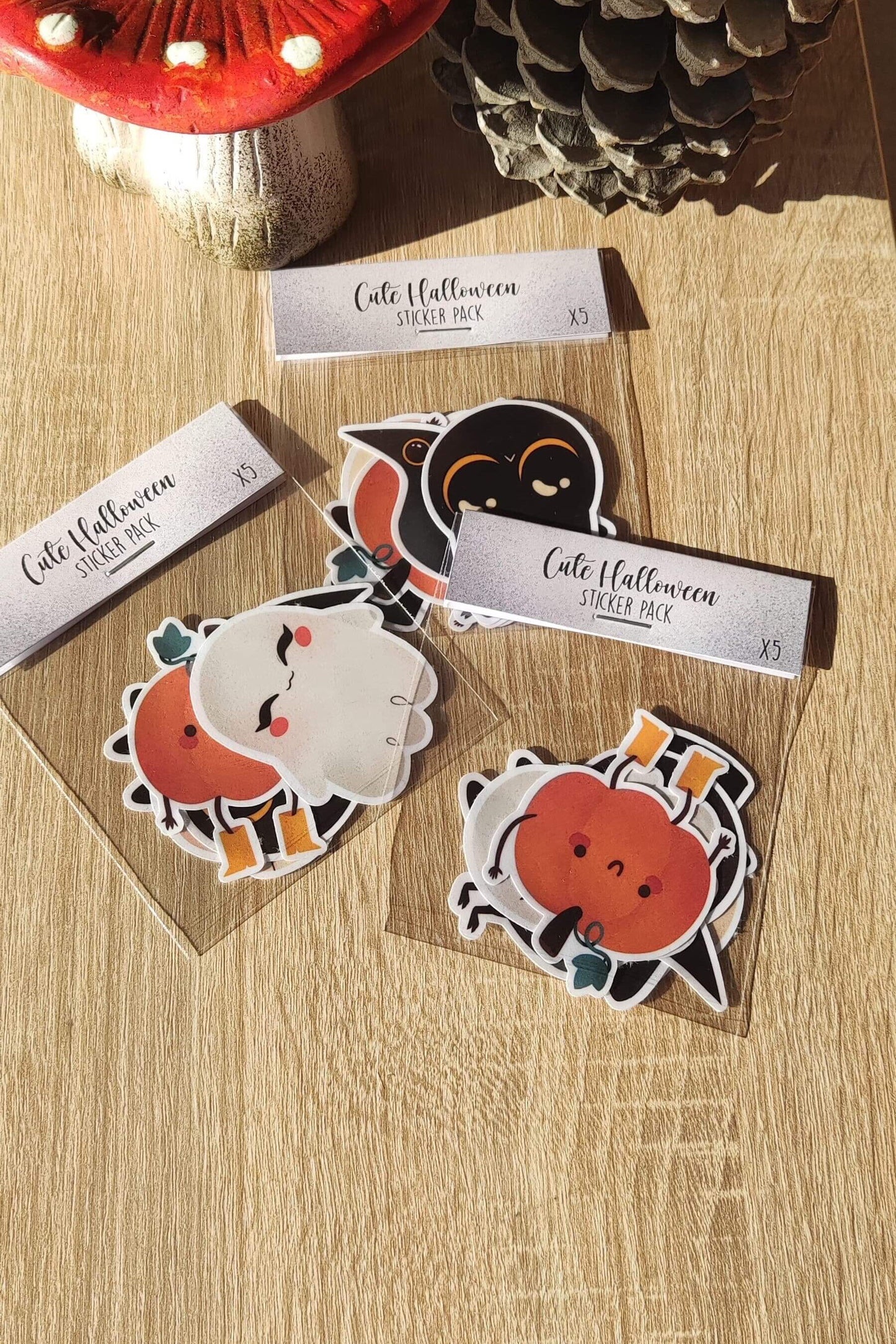 Pack de 5 stickers d’Halloween / stickers mignons / idée cadeau