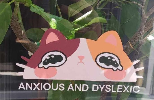 Sticker pour voiture drôle "Anxious and dyslexic"