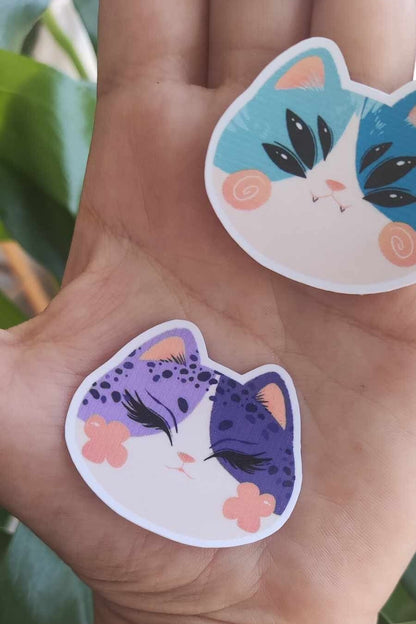 Lot de 3 stickers chats mignon