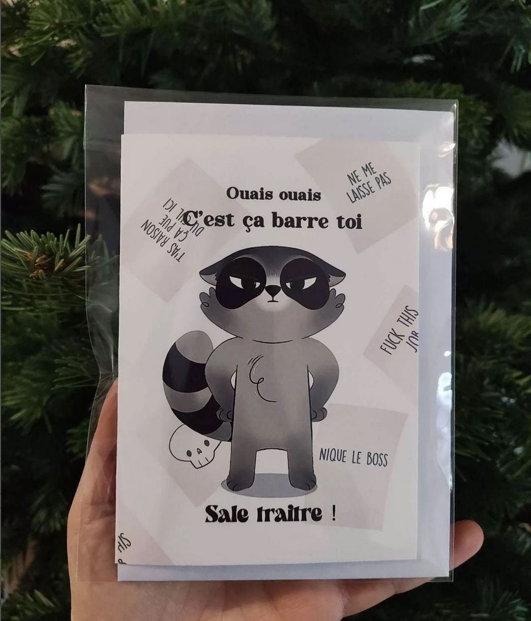 carte de voeux "sale traitre" idée cadeau / pot de départ / carte drôle