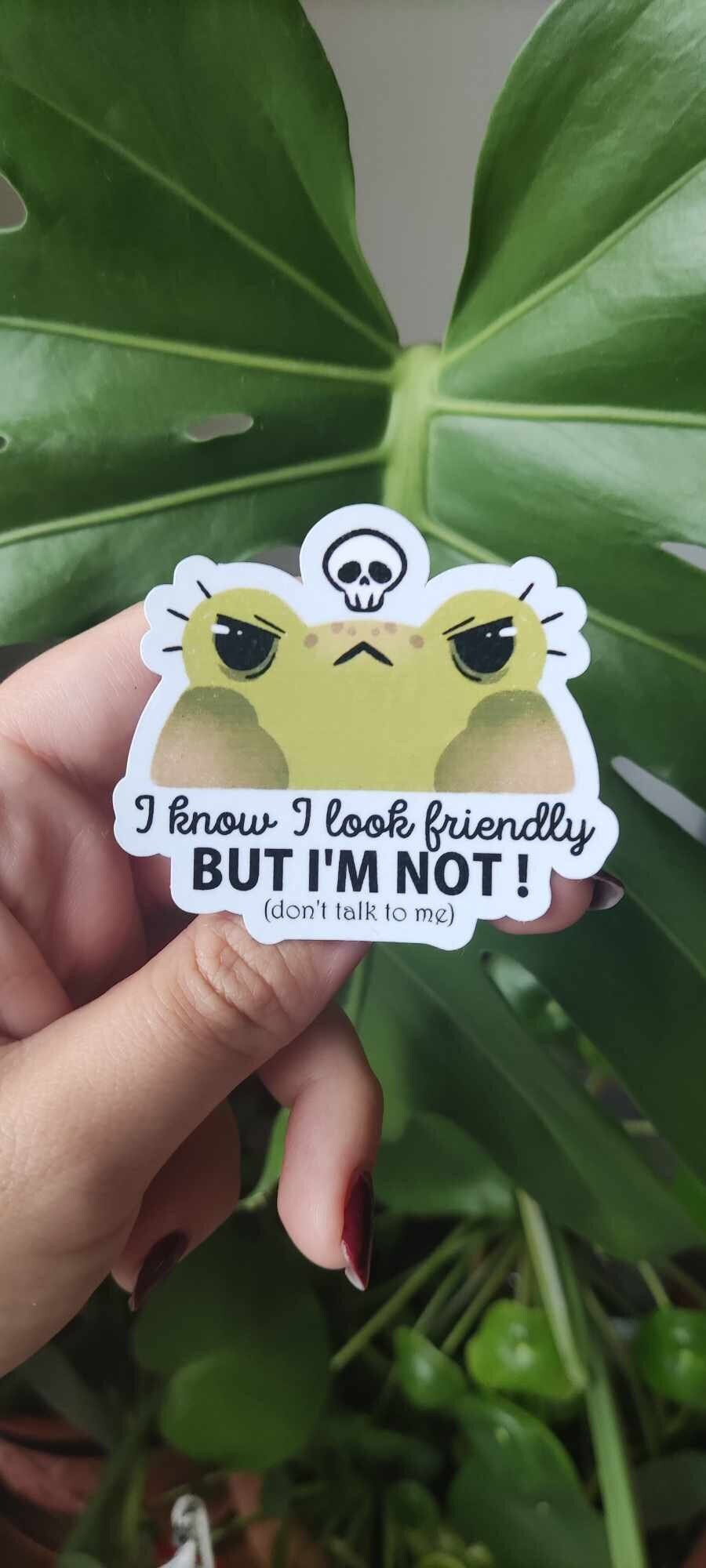 Sticker "Not friendly" grenouille mauvaise humeur introvertie