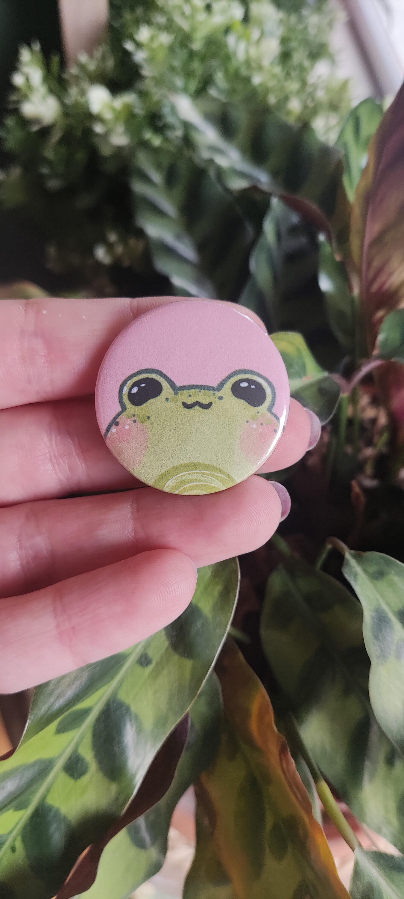 Badge grenouille mignonne, kawaii animal, décoration pour veste ou sac