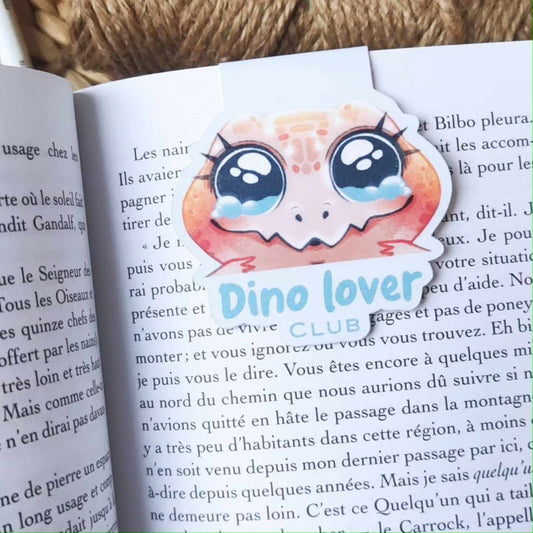 Marque pages aimanté "Dino lover"/ marque page dinosaure / marque page mignon / livres / papeterie mignonne kawaii