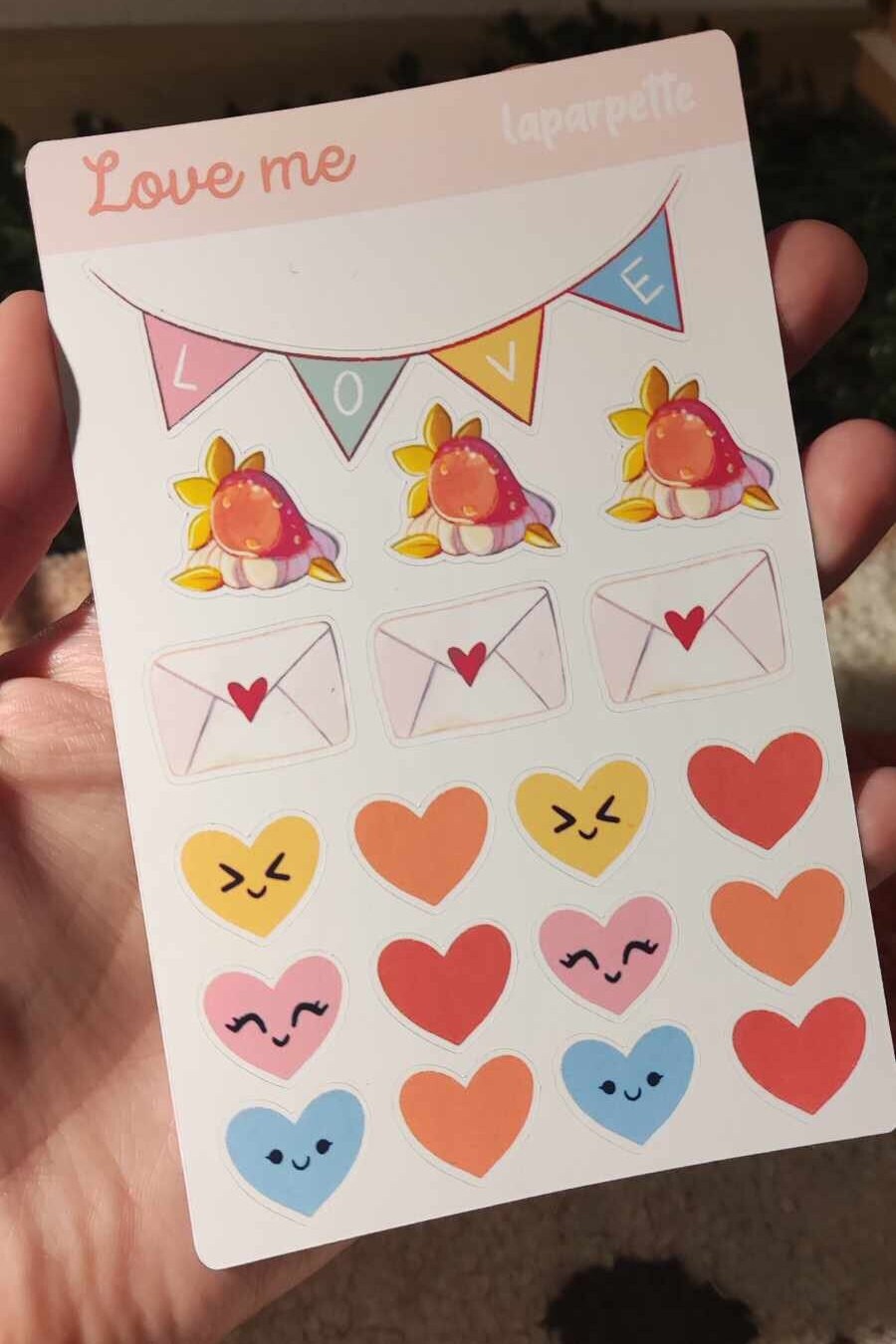 Planche de stickers pour BuJo/ planner ou décoration / autocollants mignons / idée cadeau st valentin