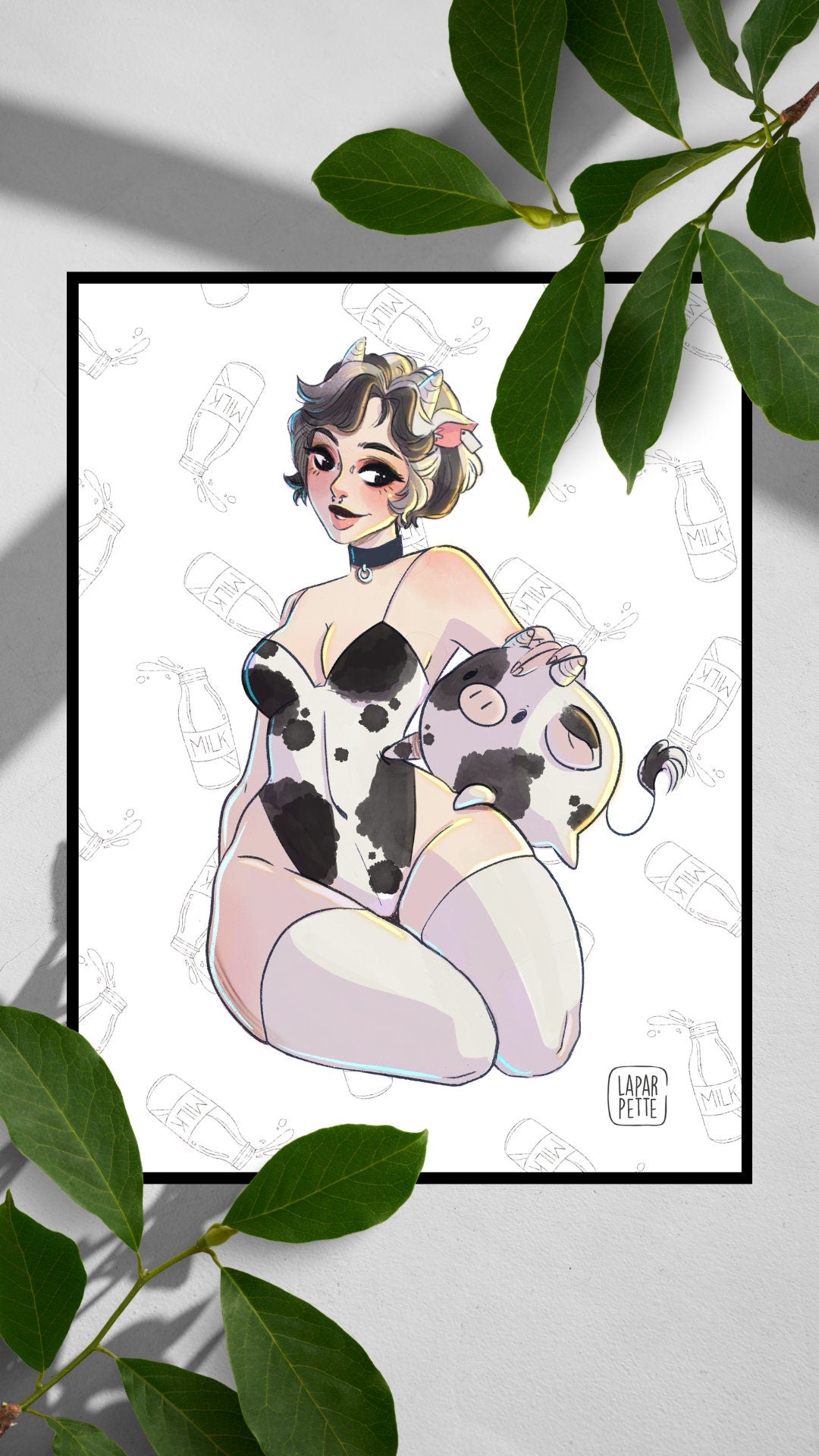 Waifu Moo print format A5, femme vache 2024 version