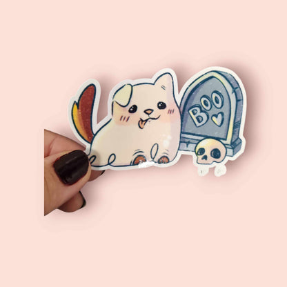 Sticker Chien cimetière kawaii